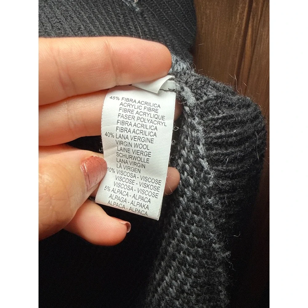 Skovhuus Italy Virgin Wool Alpaca Blend Cowl Neck Poncho Sweater Small